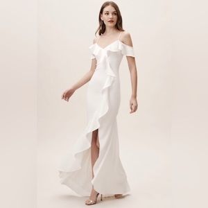 BHLDN Lafayette Ruffle Dress in Ivory